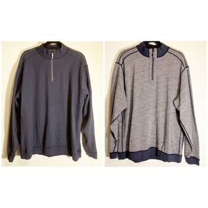 Tommy Bahama Half Zip Mock Neck Reversible Sweater